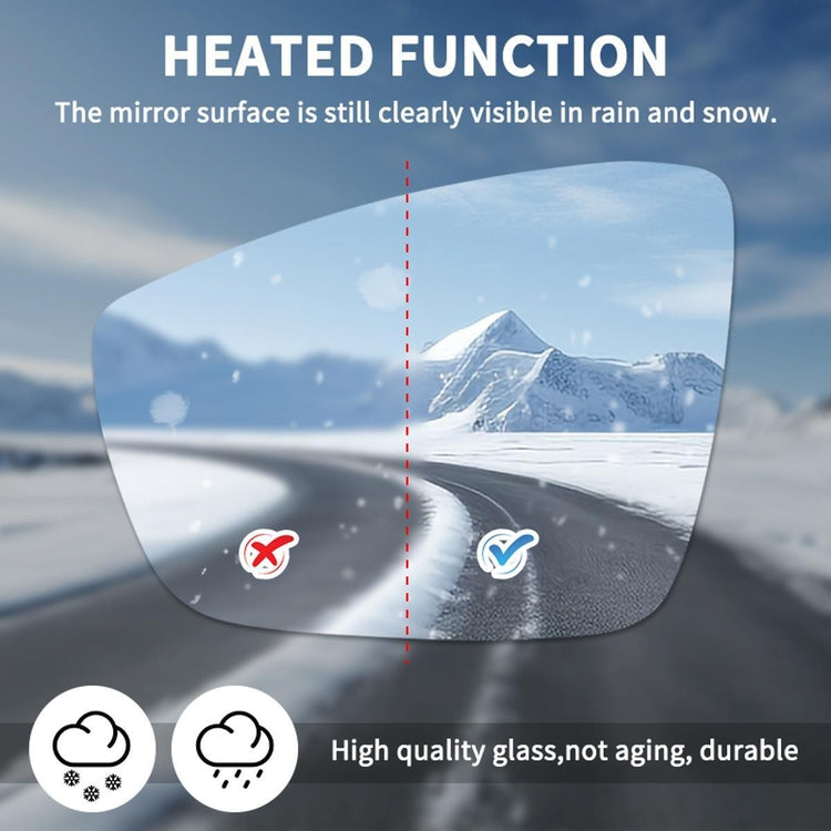 Left Passenger Side Mirror Glass For VW Polo Heated Convex Back Plate