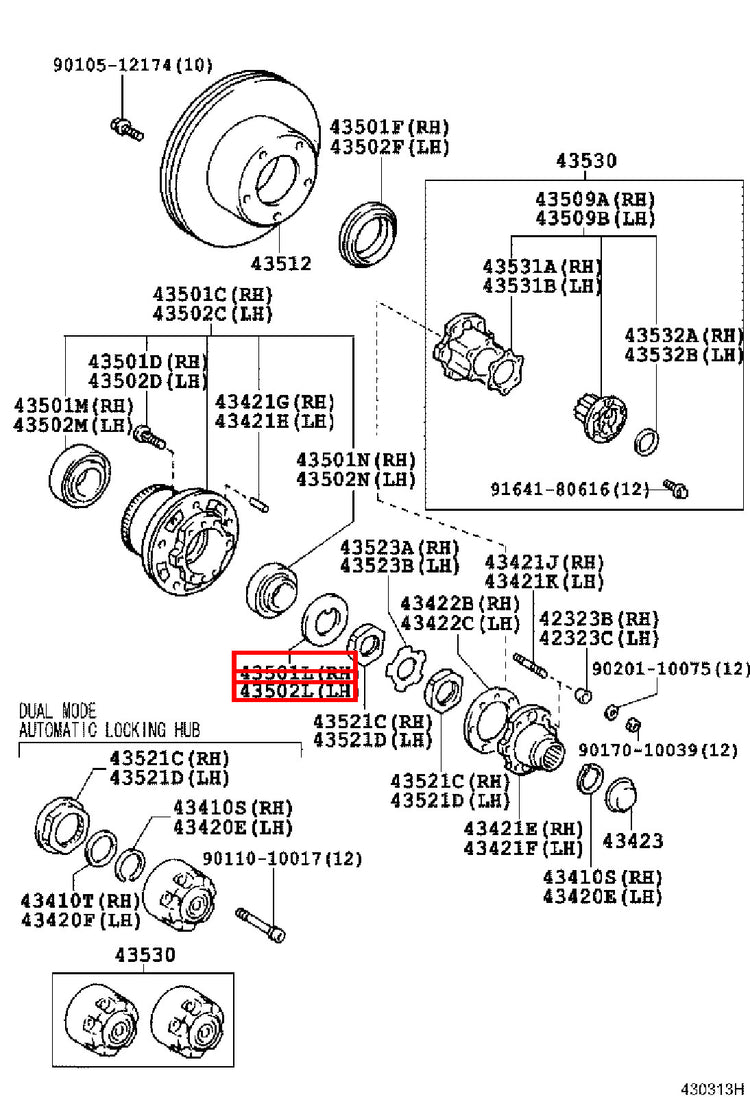 Genuine Dyna ToyoAce KDY281 KDY280 KDY271 KDY270 Front Axle Lock Washer x2