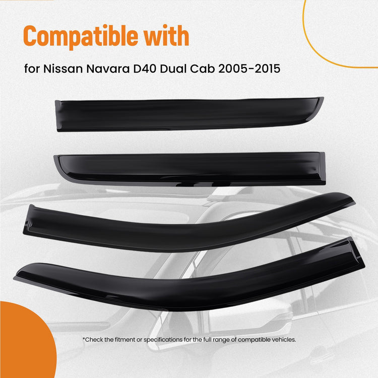 Weathershield for Nissan Navara D40 2005-2015 Window Visors Wind Deflectors