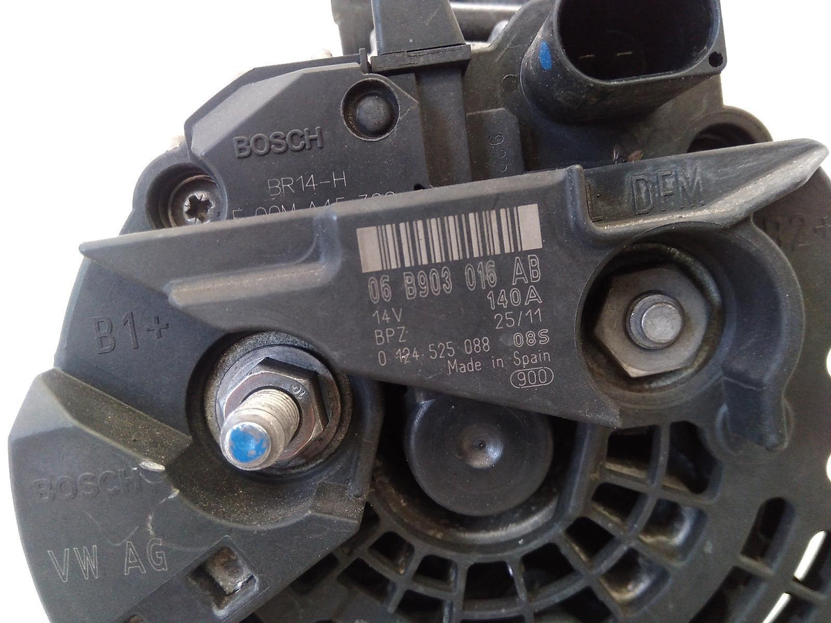 VW GOLF ALTERNATOR PETROL, 2.0, BOSCH 140AMP P/N 06B903016AB, GEN 6, 12