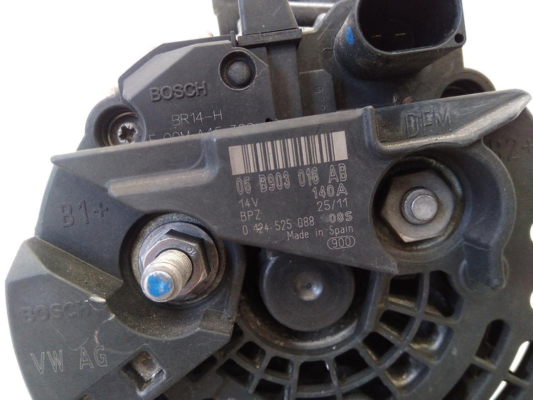 VW GOLF ALTERNATOR PETROL, 2.0, BOSCH 140AMP P/N 06B903016AB, GEN 6, 12