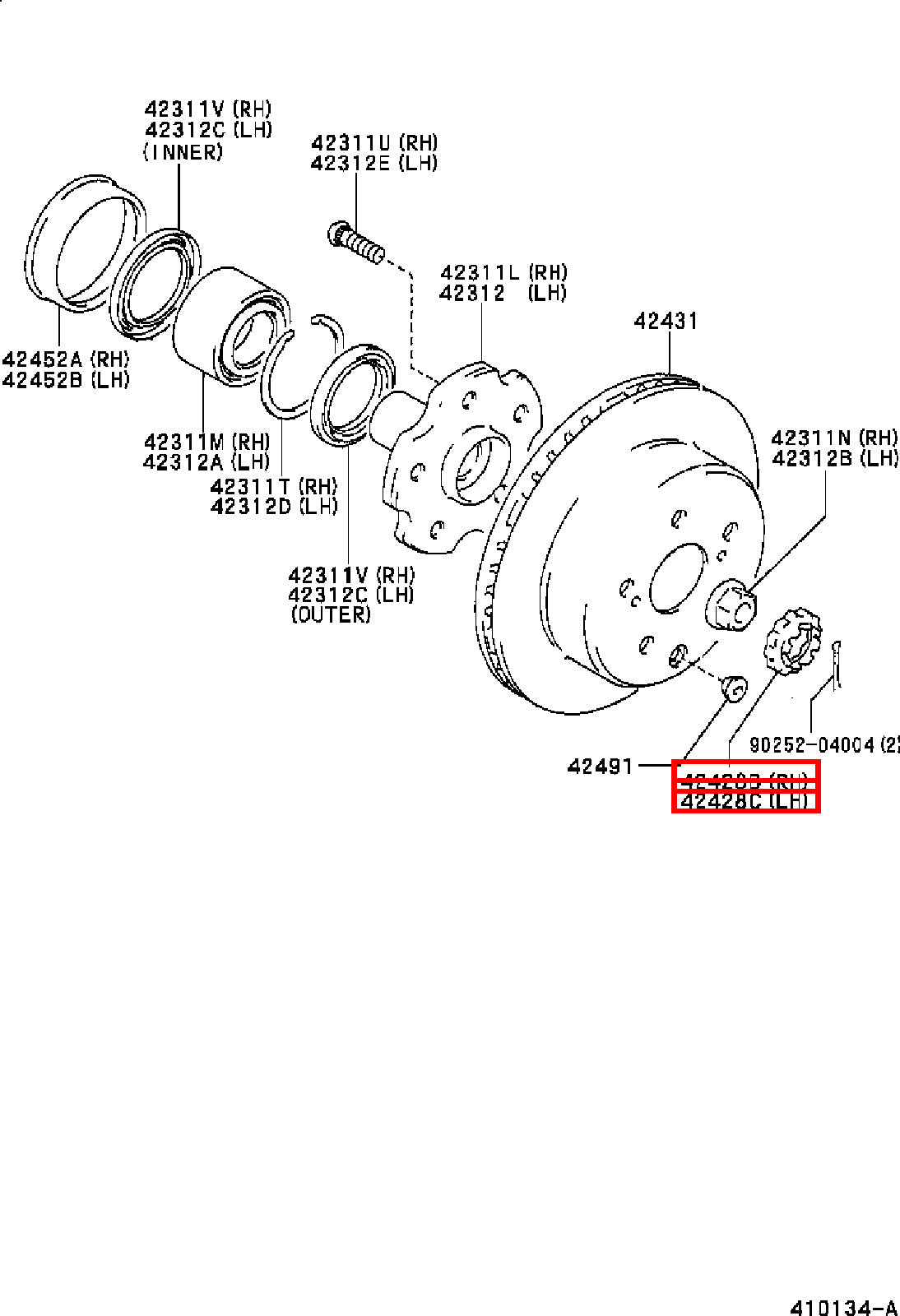 Genuine Grand HiAce VCH16 Hiace KLH28 KLH22 KLH18 KLH12 Rear Axle Lock Nut Plate