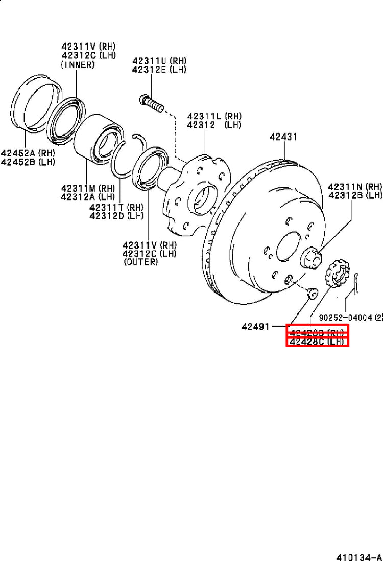 Genuine Grand HiAce VCH16 Hiace KLH28 KLH22 KLH18 KLH12 Rear Axle Lock Nut Plate