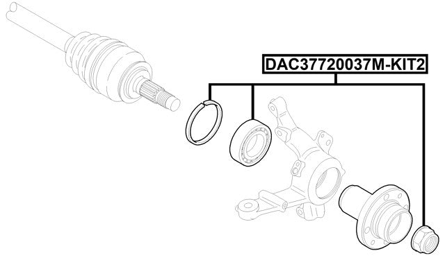 Front Wheel Bearing Repair Kit 37X72X37 Fits Citroen 1587565 1603338 1618649280