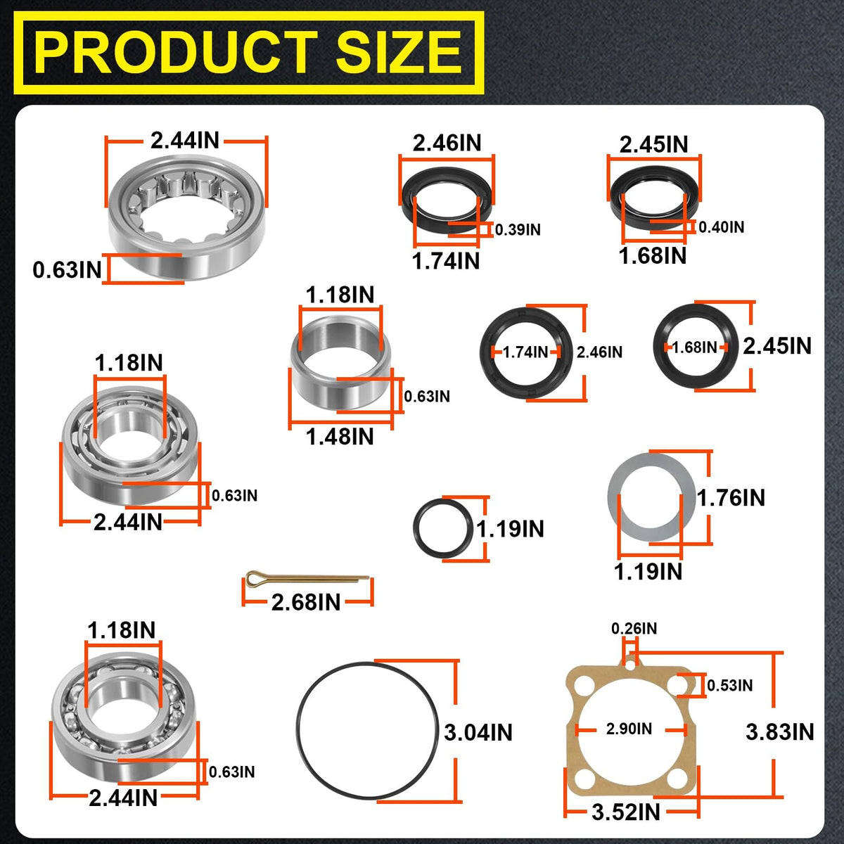 Rear IRS Wheel Bearing Kit w/Seals for Volkswagen VW Type 1 Bug/GHIA 1968-1979