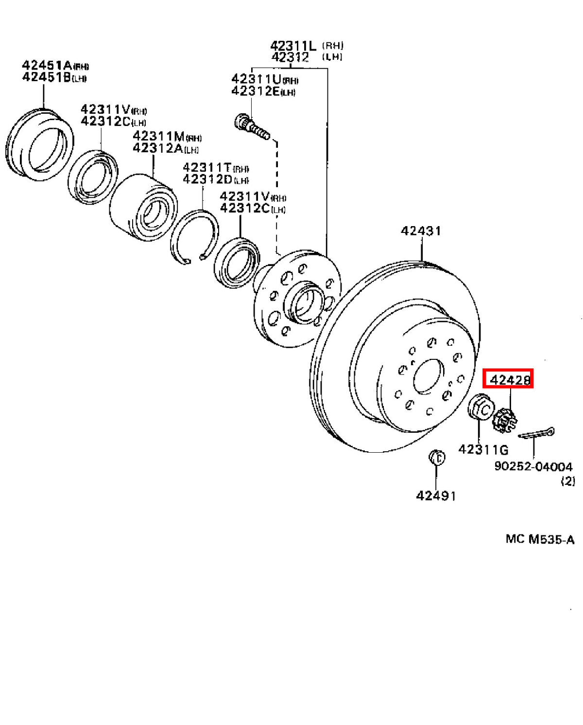 Genuine Grand HiAce VCH16 Hiace KLH28 KLH22 KLH18 KLH12 Rear Axle Lock Nut Plate