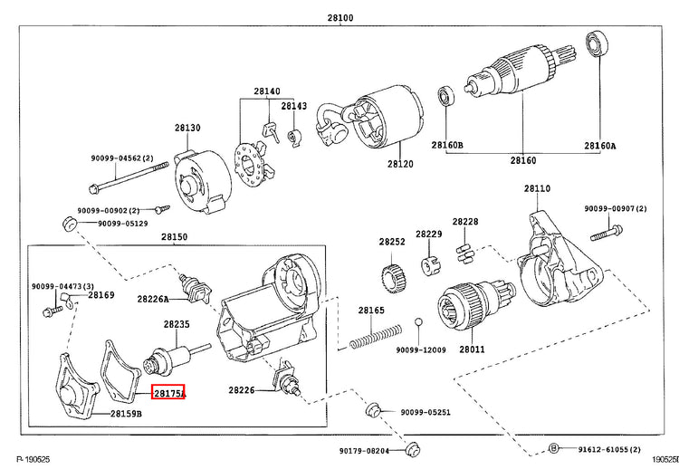 Genuine Camry VCV10 SXV23 SXV20 SXV11 Starter Magnetic Switch Cover Gasket