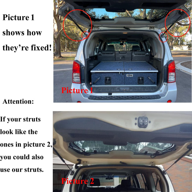 4pc Front Bonnet +Rear Trunk Boot Gas Struts for Nissan Pathfinder R51 2005~2013