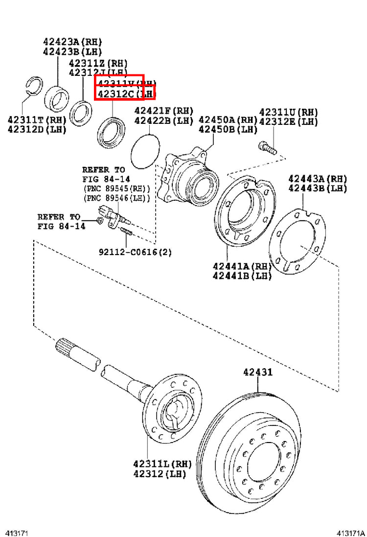 Genuine Tacoma TRN265 TRN260 TRN245 Rear Axle Shaft Inner Oil Seal