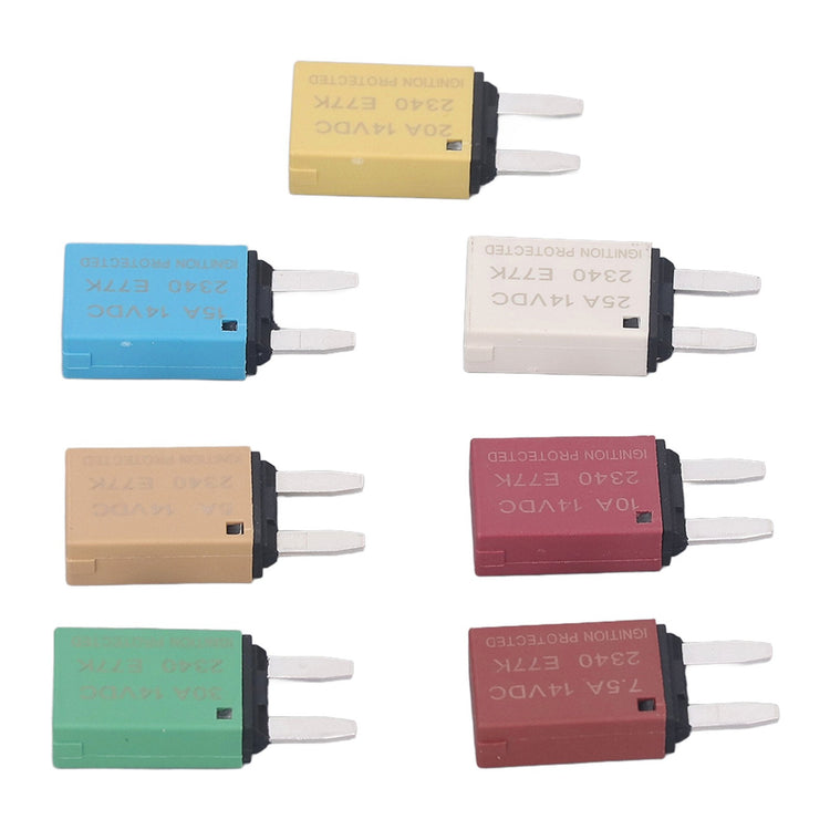 7 Reset Circuit Breaker 5A 7.5A 10A 15A 20A 25A 30A ATC ATO Blade 14VDC
