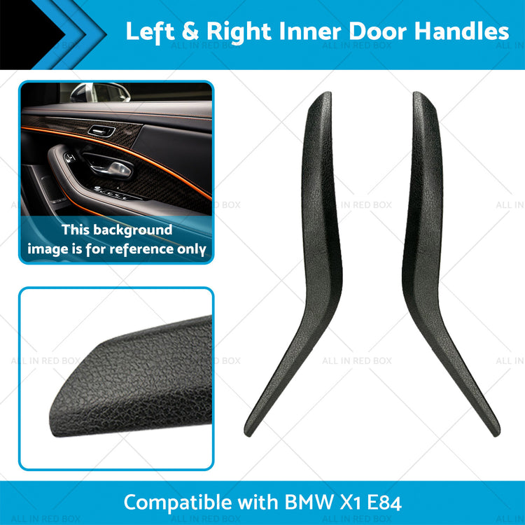 Door Handle Pull Panel Trim Black Pair Suitable for BMW X1 E84 09-15