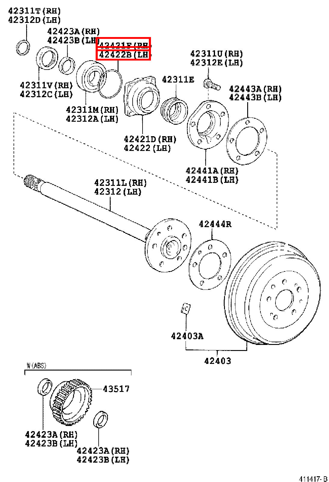 Genuine Tundra VCK40 VCK30 UCK41 UCK40 UCK31 UCK30 Rear Axle Bearing Seal O Ring