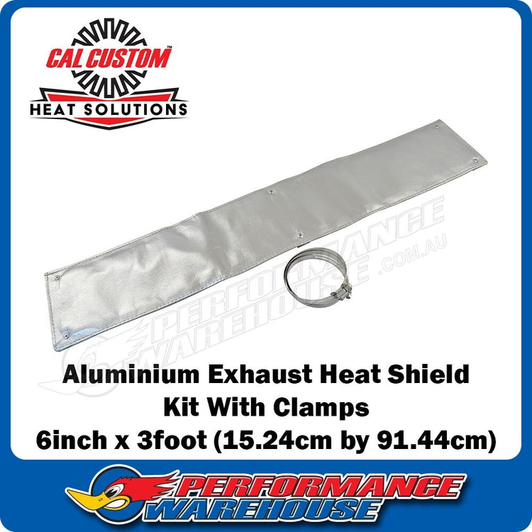 Exhaust Heat Shield Kit W/Clamps, 6" X 3', Aluminium - CAL-H1602AL