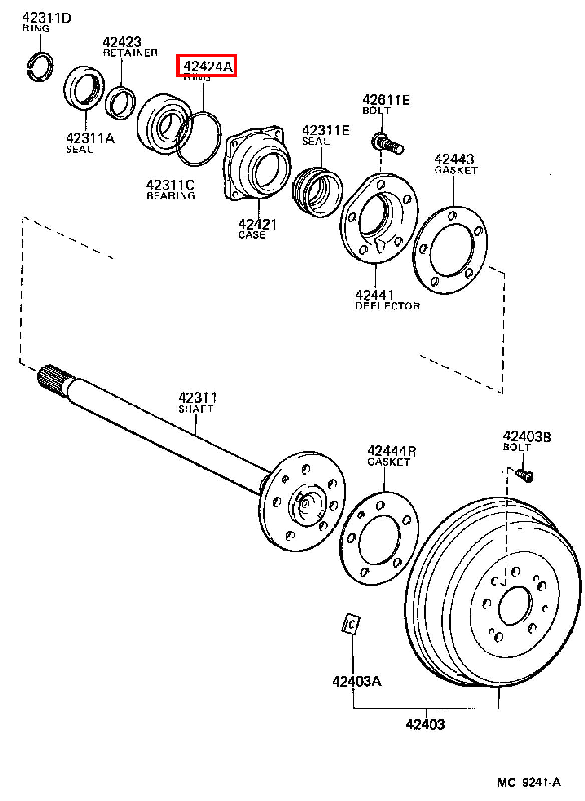 Genuine Tacoma VZN150 RZN196 RZN191 RZN171 RZN161 Rear Axle Bearing Seal O Ring