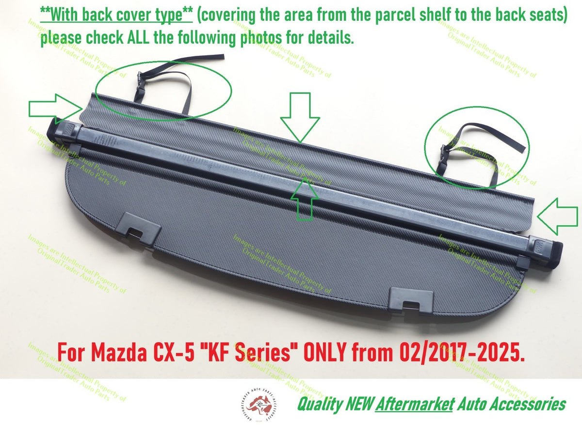 Parcel shelf cargo blind for Mazda CX-5 CX5 *KF Series ONLY* 02/2017-2025 Black