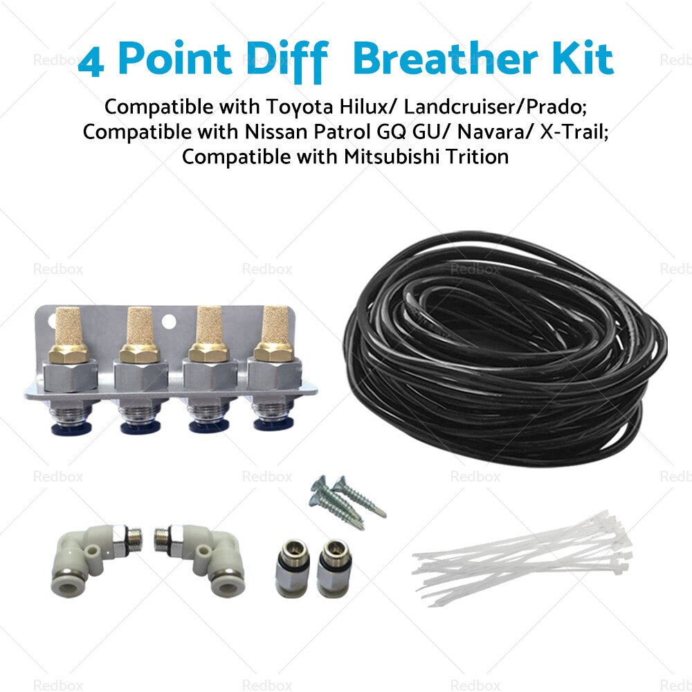 4 Point Diff Breather Kit Suitable For Toyota Landcruiser Hilux Prado Patrol
