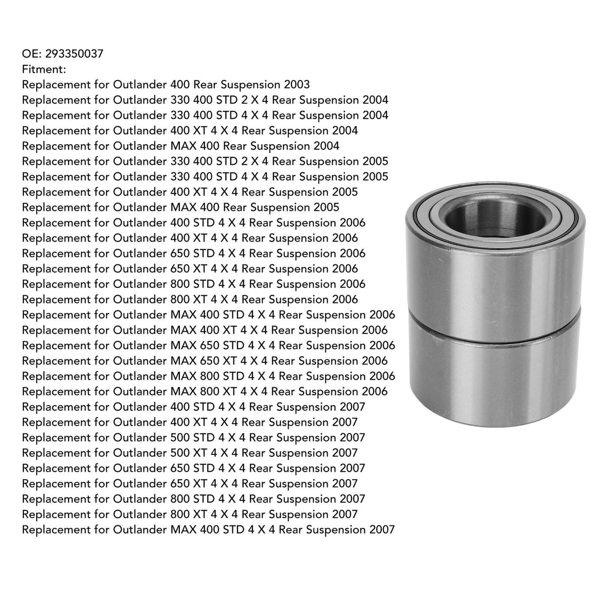 Trailing Arm Bearings Wheel Bearings Kit 2pcs 293350037 For ATV