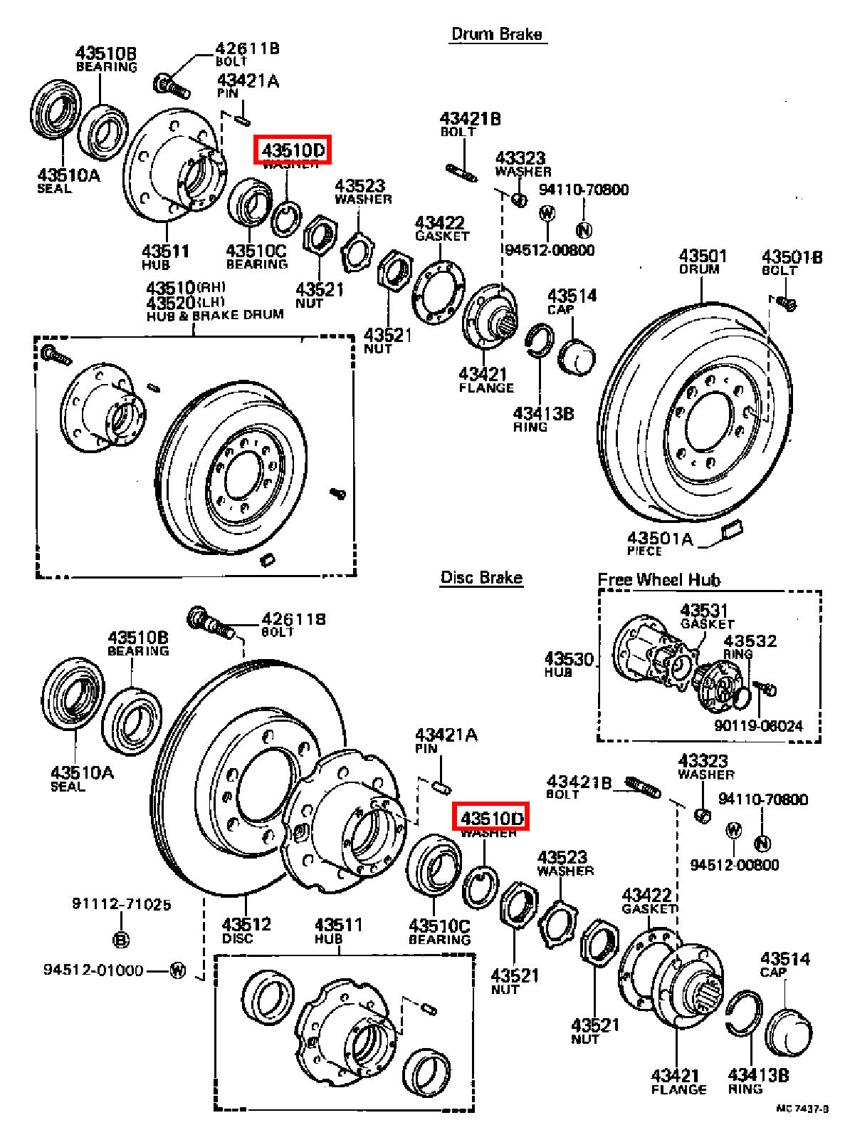 Genuine Dyna ToyoAce KDY281 KDY280 KDY271 KDY270 Front Axle Lock Washer x2