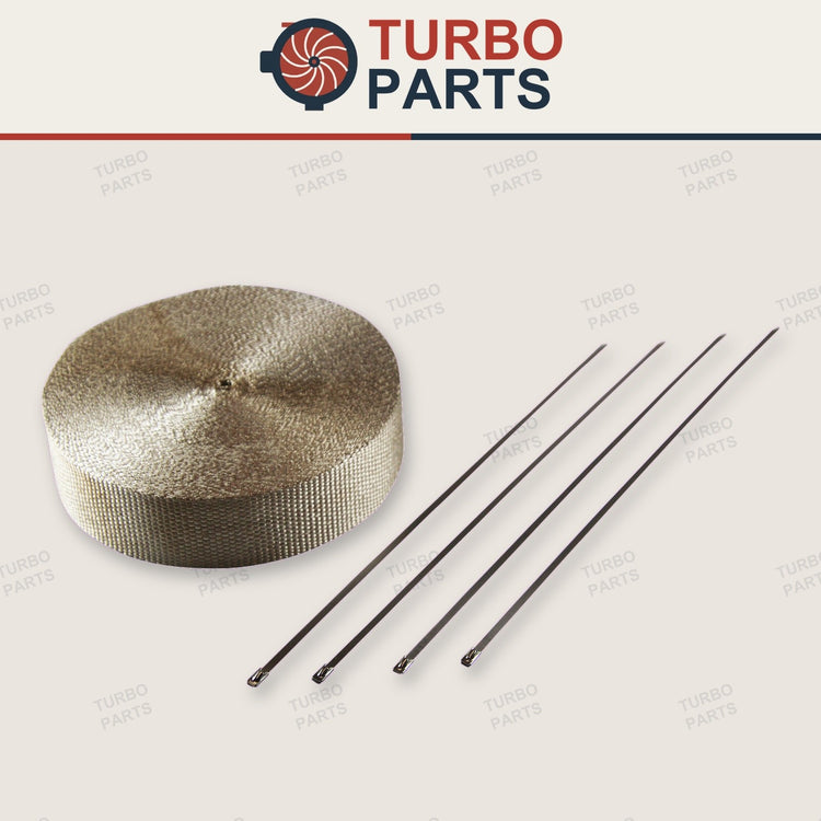Heat Shield Exhaust Wrap 50mm(2") x 30mt(100ft) with 4 Lock Tie Rated 650⁰C