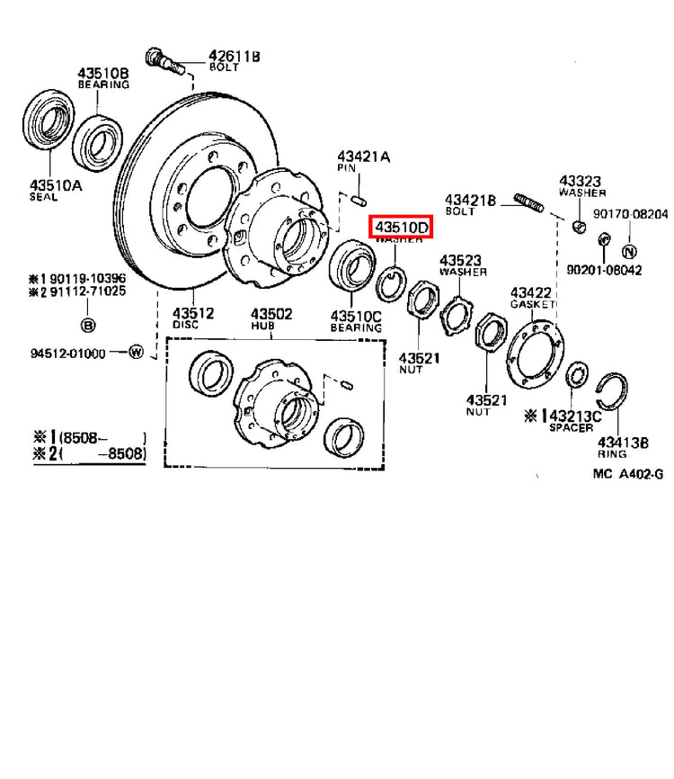 Genuine Regius RCH47 KCH46 Regius Ace KZH120 KZH106 Front Axle Lock Washer