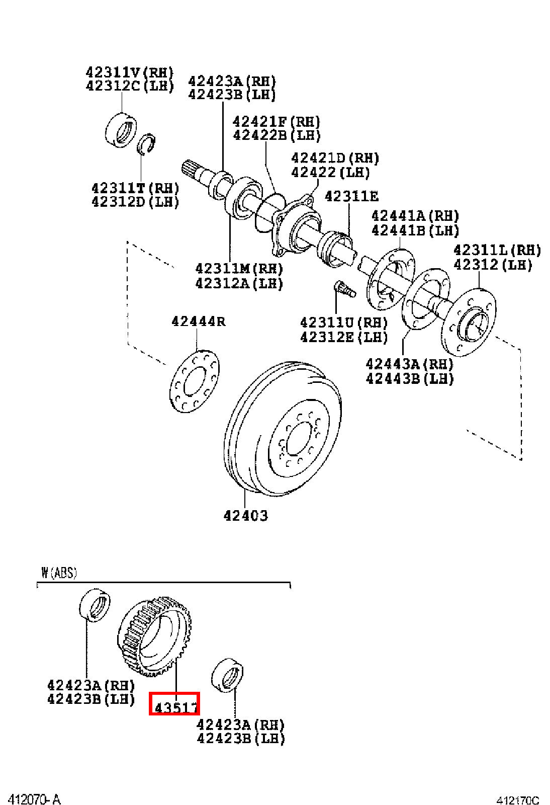 Genuine Hilux KZN165 KUN36 KUN35 KUN26 KUN25 KUN16 KUN15 Rear Axle ABS Rotor