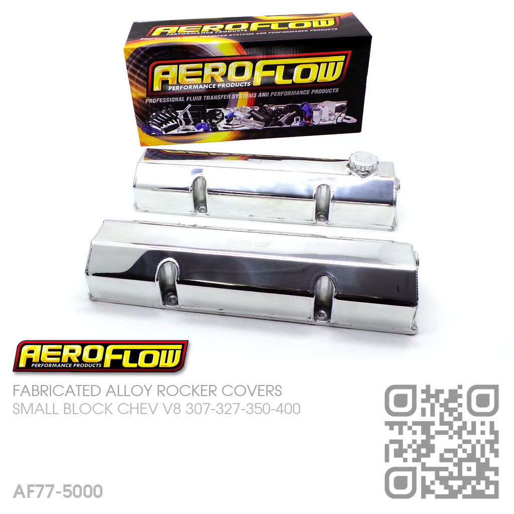 AEROFLOW FABRICATED ALLOY ROCKER COVERS [CHEVY SBC V8 307-327-350-400] POLISHED