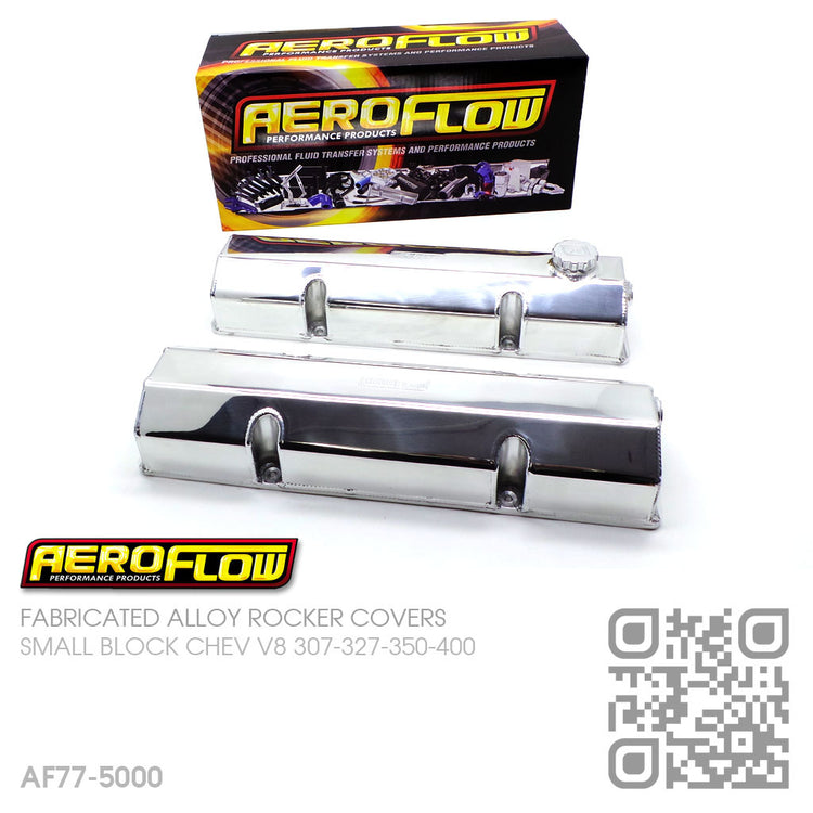 AEROFLOW FABRICATED ALLOY ROCKER COVERS [CHEVY SBC V8 307-327-350-400] POLISHED