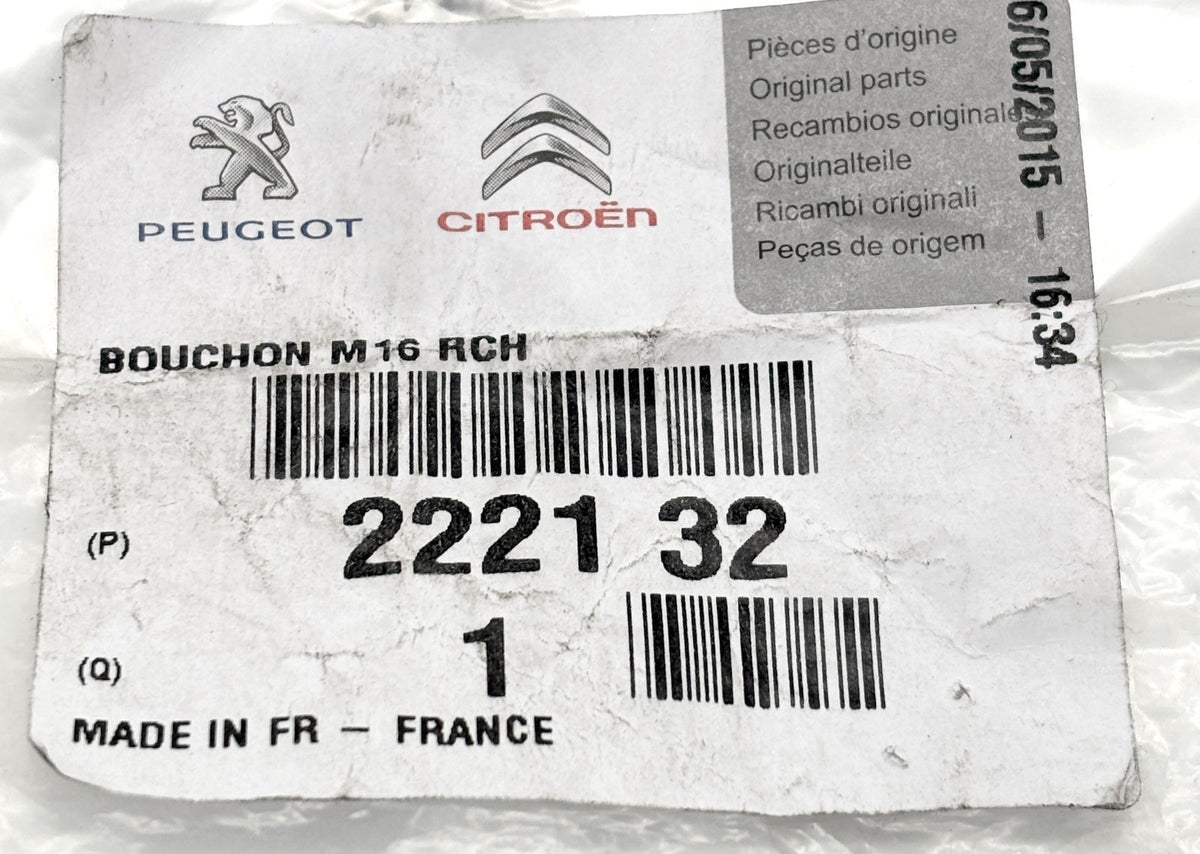 Genuine Peugeot & Citroen Clutch Housing Drain Plug ABG Kit 222132 9825340780