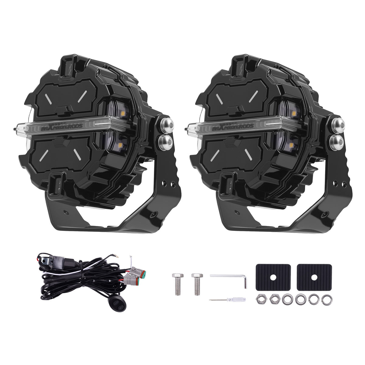 270° LED Driving Light Bar 3.5inch 19200LM Spot Flood Combo RGB DRL White Amber