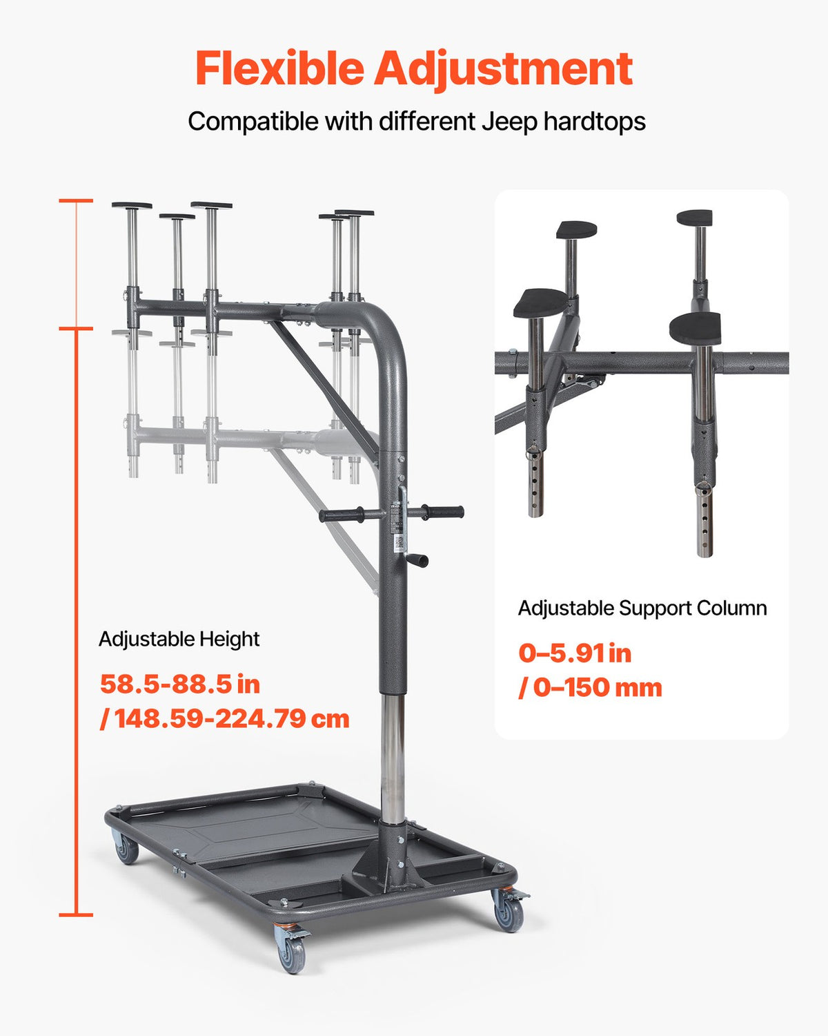 VEVOR Hard Top Removal Lift Hardtop Removal System for Jeep Wranglers YJ TJ JK