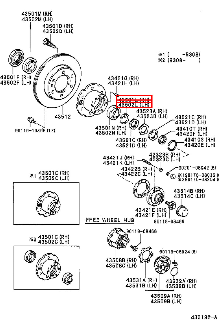 Genuine Dyna ToyoAce KDY281 KDY280 KDY271 KDY270 Front Axle Lock Washer x2