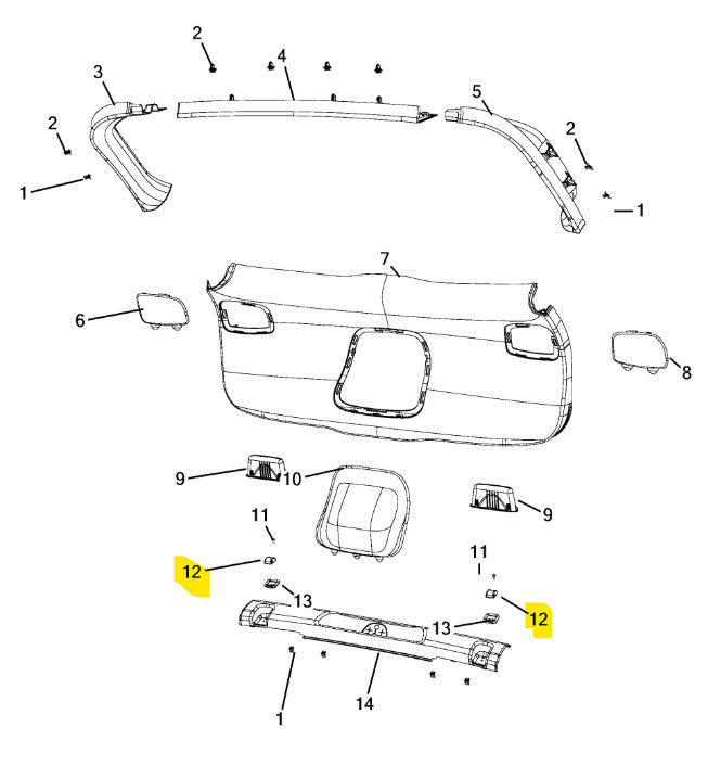 Genuine Jeep Cherokee (2014 - 2018) Quarter Panel Screw Cover Cap 1WZ94DX9AA OEM