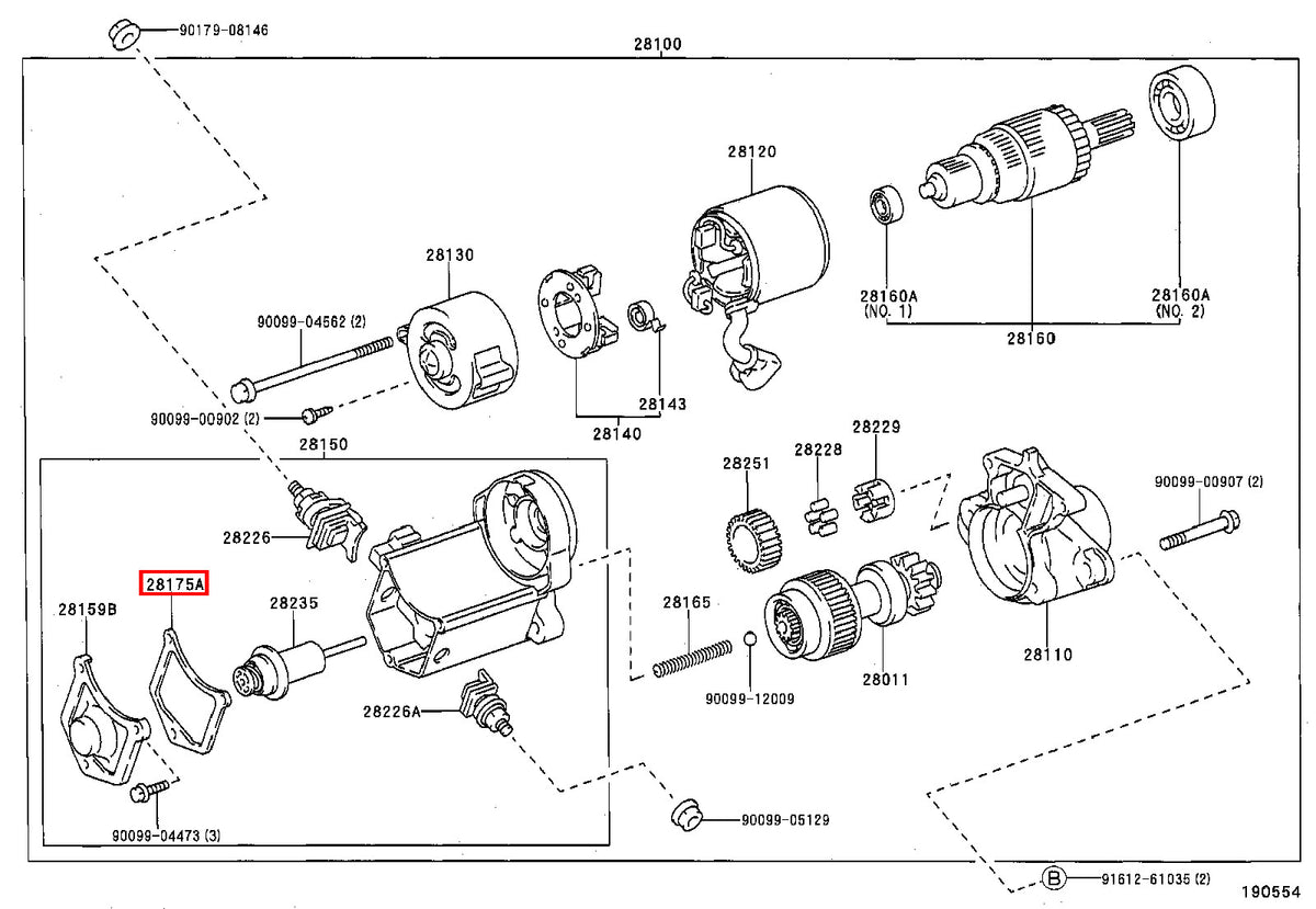 Genuine Camry VCV10 SXV23 SXV20 SXV11 Starter Magnetic Switch Cover Gasket