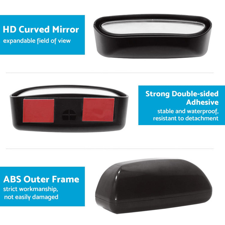 Pair Side Blind Spot Mirror Suitable for Jeep Wrangler 11x4.2x3.3cm