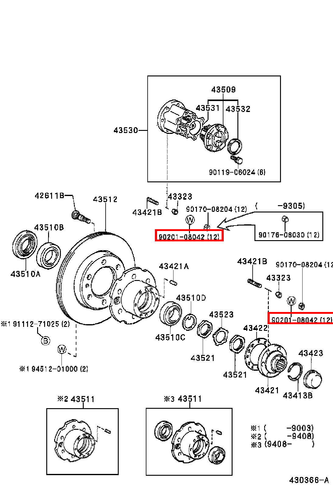 Genuine Regius Ace KZH138 T100 VCK21 VCK20 Front Axle Hub Stud Washer