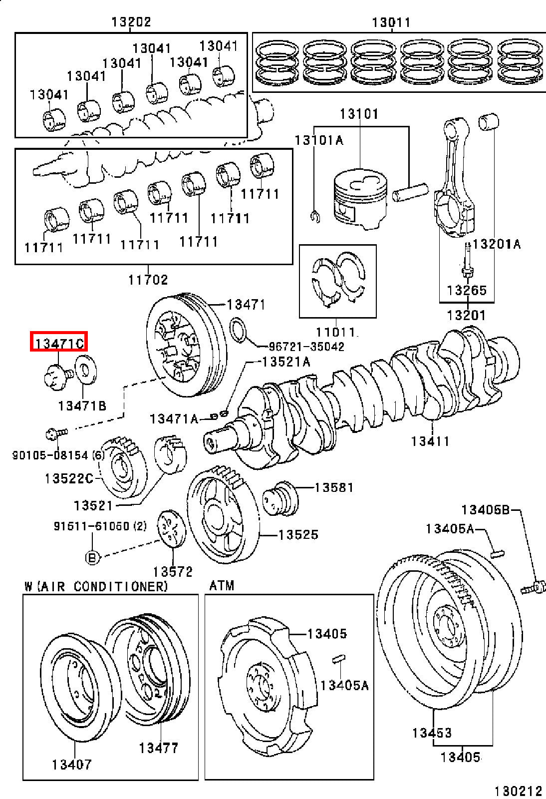 Genuine LandCruiser HDJ79 HDJ78 1HD Crankshaft Harmonic Balancer Pulley Bolt