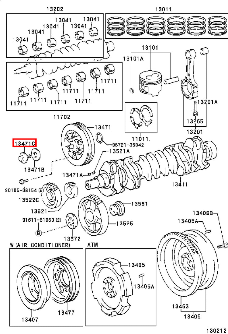 Genuine LandCruiser HDJ79 HDJ78 1HD Crankshaft Harmonic Balancer Pulley Bolt