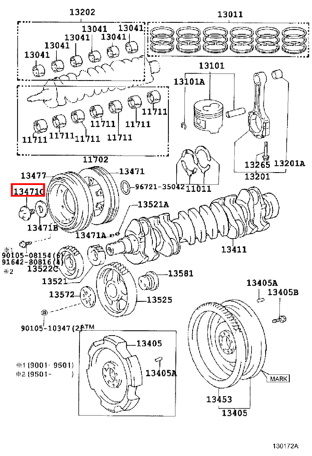 Genuine LandCruiser HDJ79 HDJ78 1HD Crankshaft Harmonic Balancer Pulley Bolt