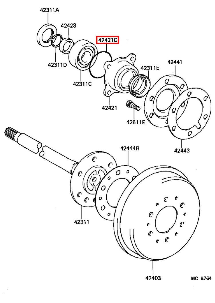 Genuine Tacoma VZN150 RZN196 RZN191 RZN171 RZN161 Rear Axle Bearing Seal O Ring