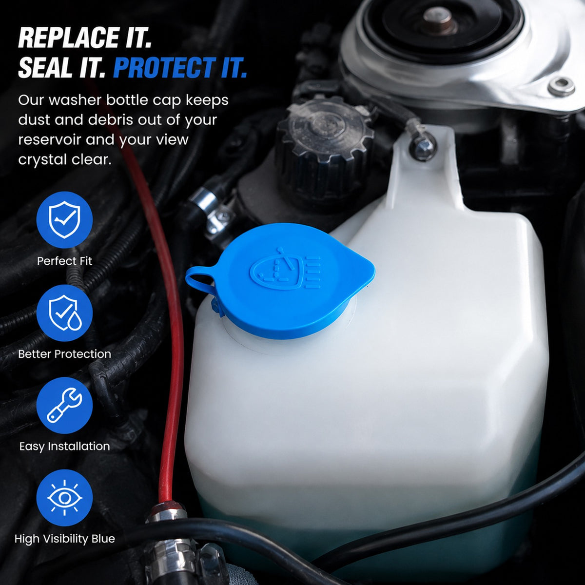 Front Windshield Washer Reservoir Cap For Honda Civic Accord CRV CRX Prelude Fit