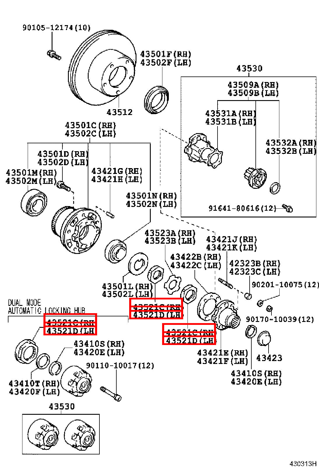 Genuine Toyota LandCruiser VDJ79 VDJ78 VDJ76 Front Wheel Adjusting Nut