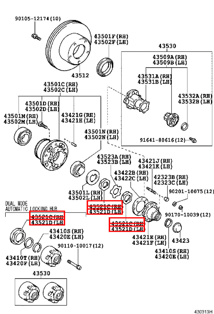 Genuine Toyota LandCruiser VDJ79 VDJ78 VDJ76 Front Wheel Adjusting Nut