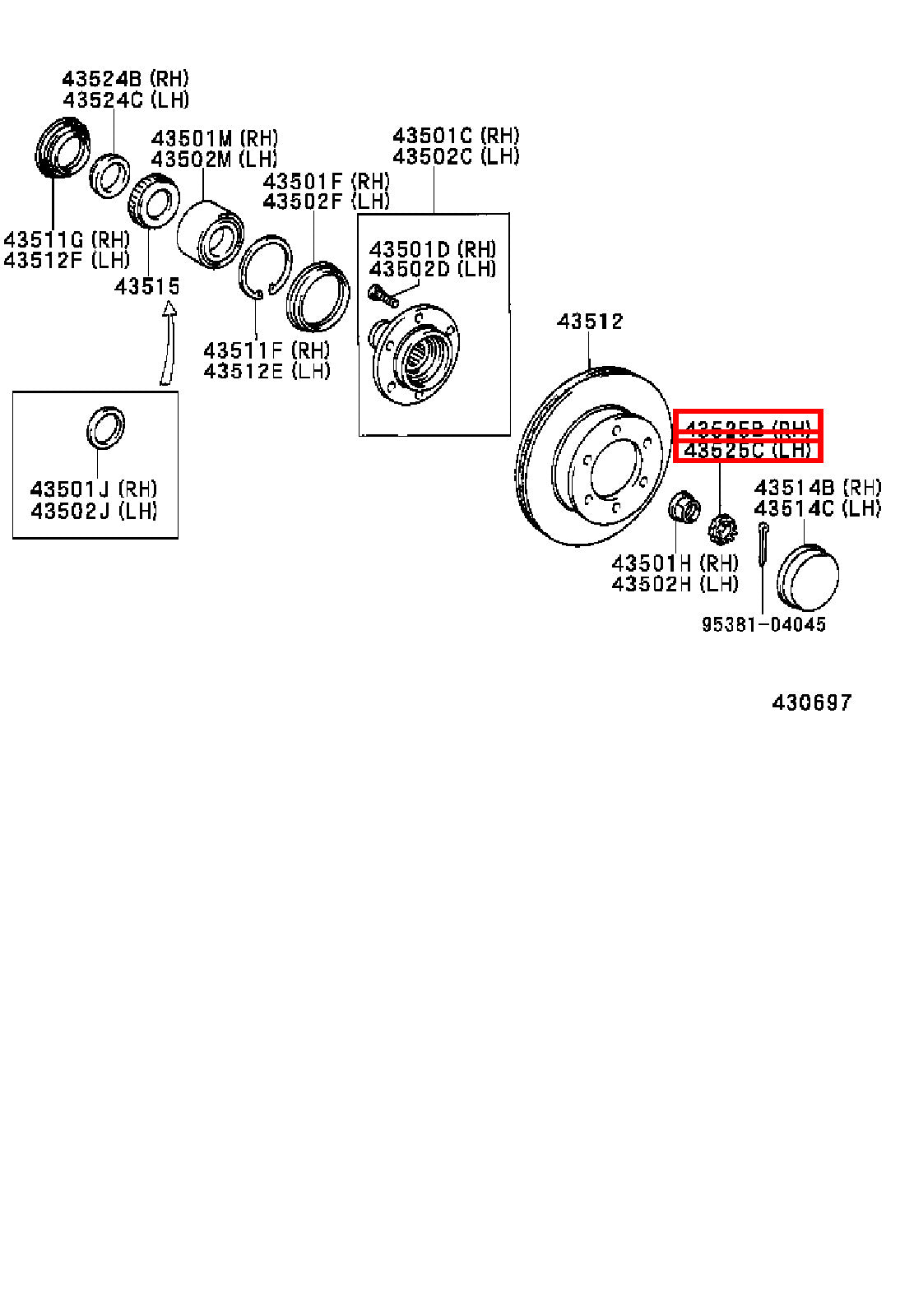 Genuine Regius Ace TRH229 Sequoia UCK45 Front Axle Outer CV Joint Lock Nut Cap
