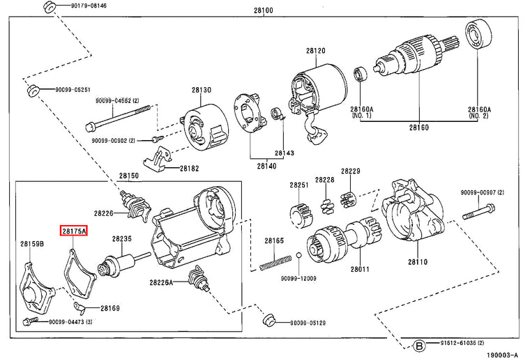 Genuine Camry VCV10 SXV23 SXV20 SXV11 Starter Magnetic Switch Cover Gasket