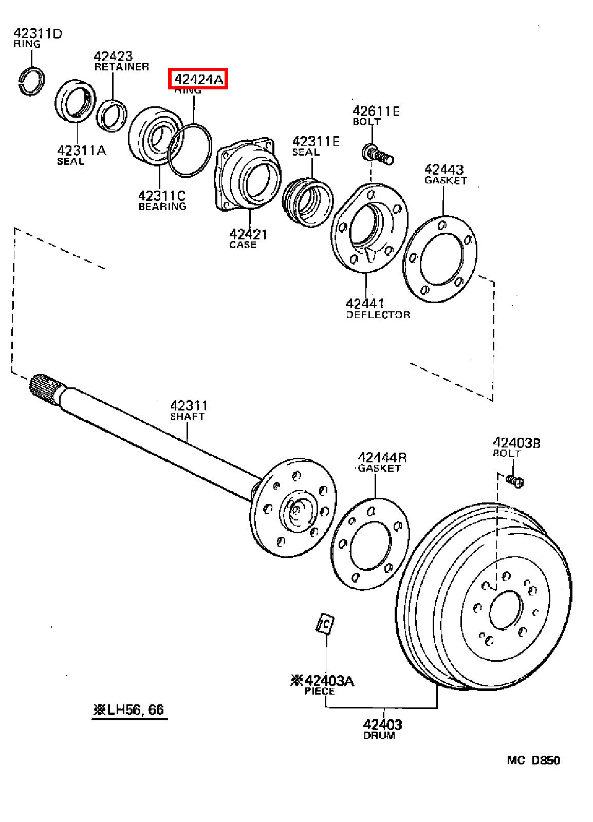 Genuine Tacoma VZN150 RZN196 RZN191 RZN171 RZN161 Rear Axle Bearing Seal O Ring