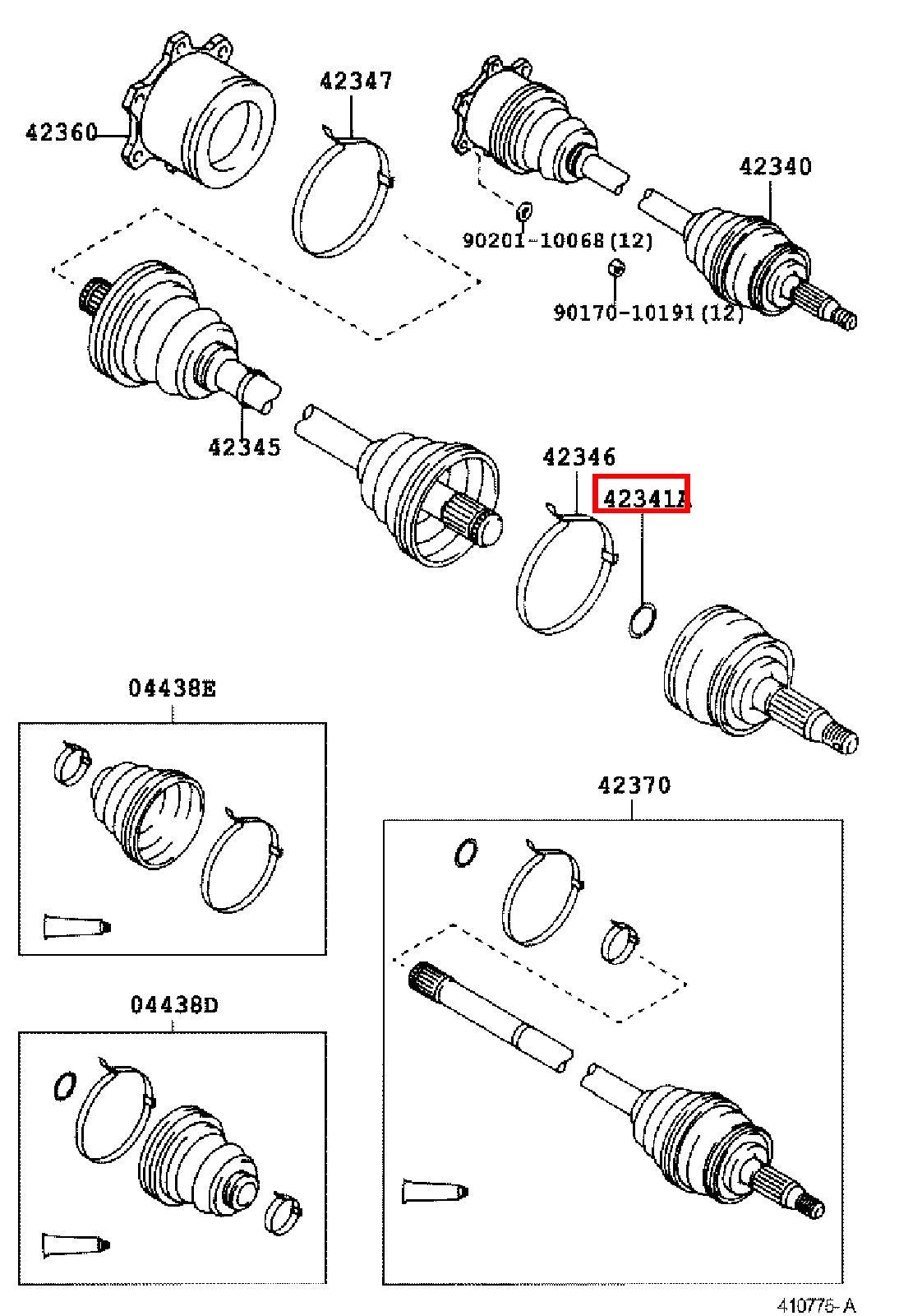 Genuine Toyota LandCruiser HZJ71 HZJ105 HDJ81 Front Axle Shaft Ring Hole Snap