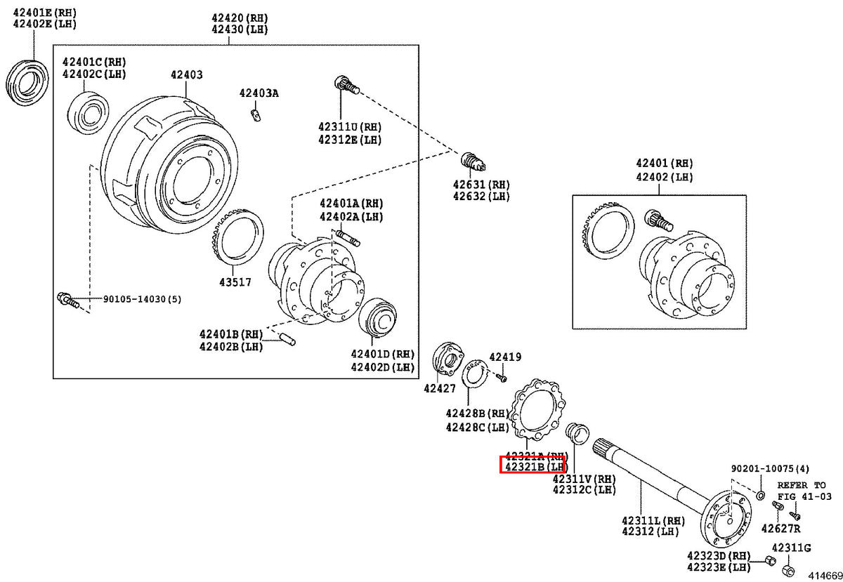 Genuine Toyota Coaster XZB70 XZB60 XZB59 XZB51 Rear RH Axle Shaft Gasket