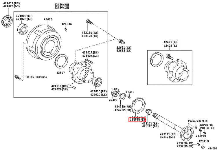 Genuine Toyota Coaster XZB70 XZB60 XZB59 XZB51 Rear RH Axle Shaft Gasket
