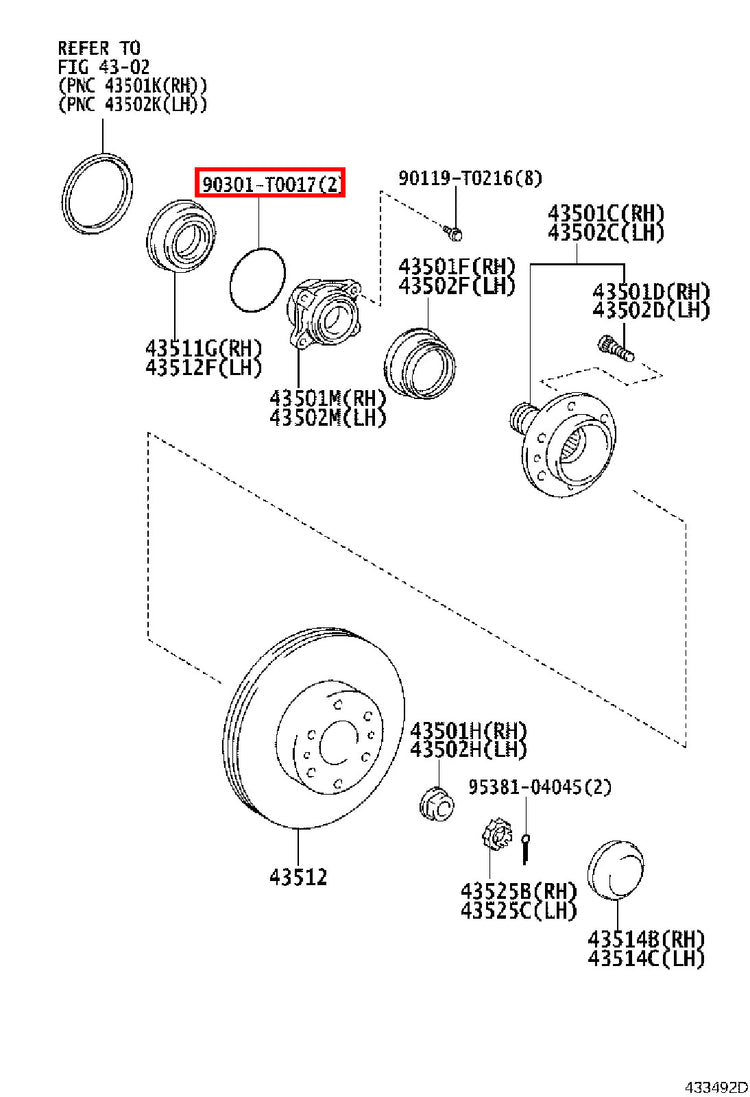 Genuine Hilux TGN36 Front Wheel Bearing Seal O Ring