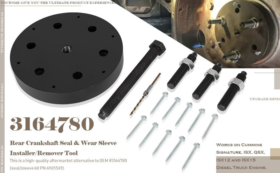 Suit Cummins ISX Crankshaft Rear Main Seal Wear Sleeve Installer Remover 3164780